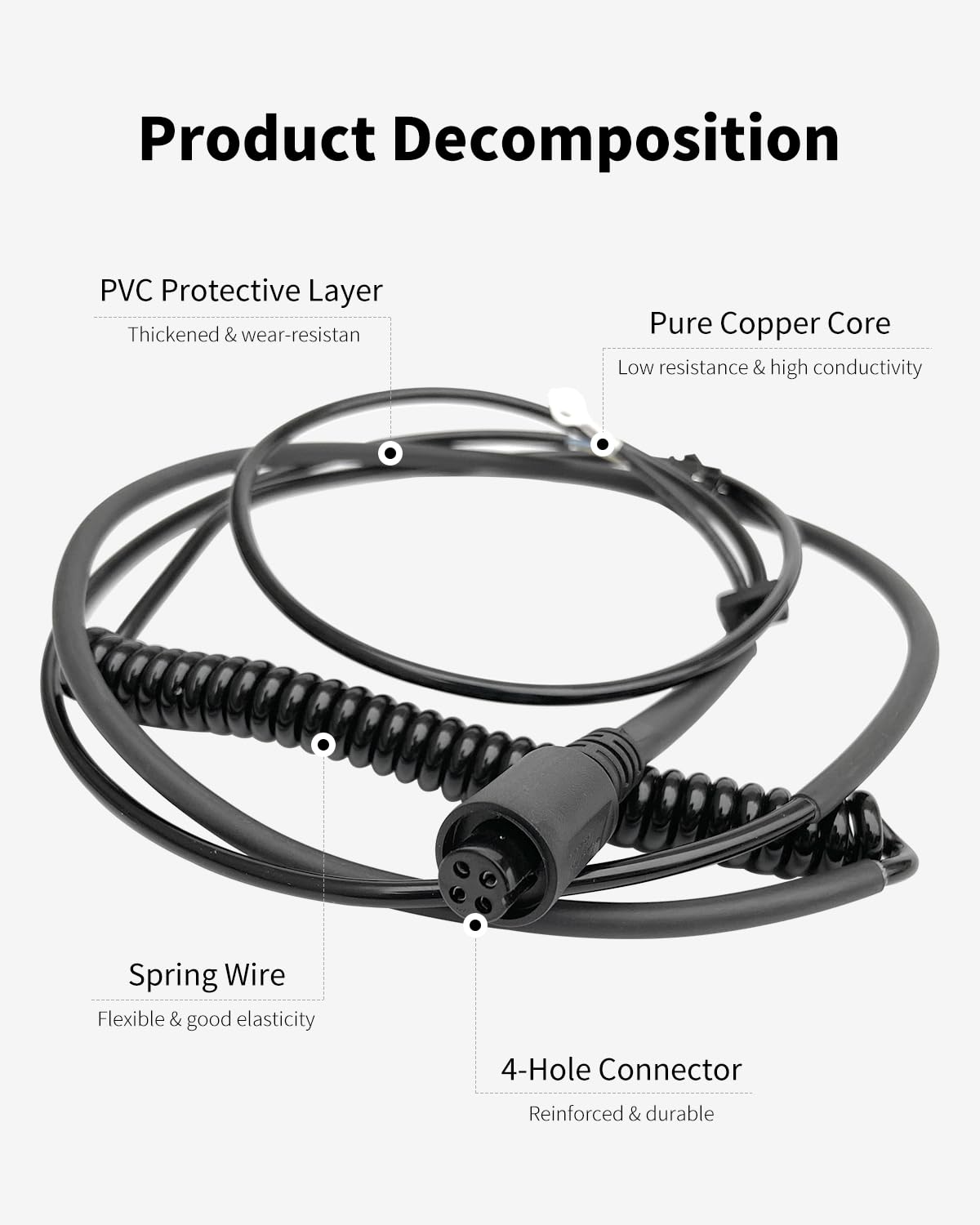 HENGLIANG Frame Spring Line Compatible with Segway Ninebot Go Kart Kit Gokart PRO Scooter Replacements Frame Spring Wire GoKart Original Replacement Accessories