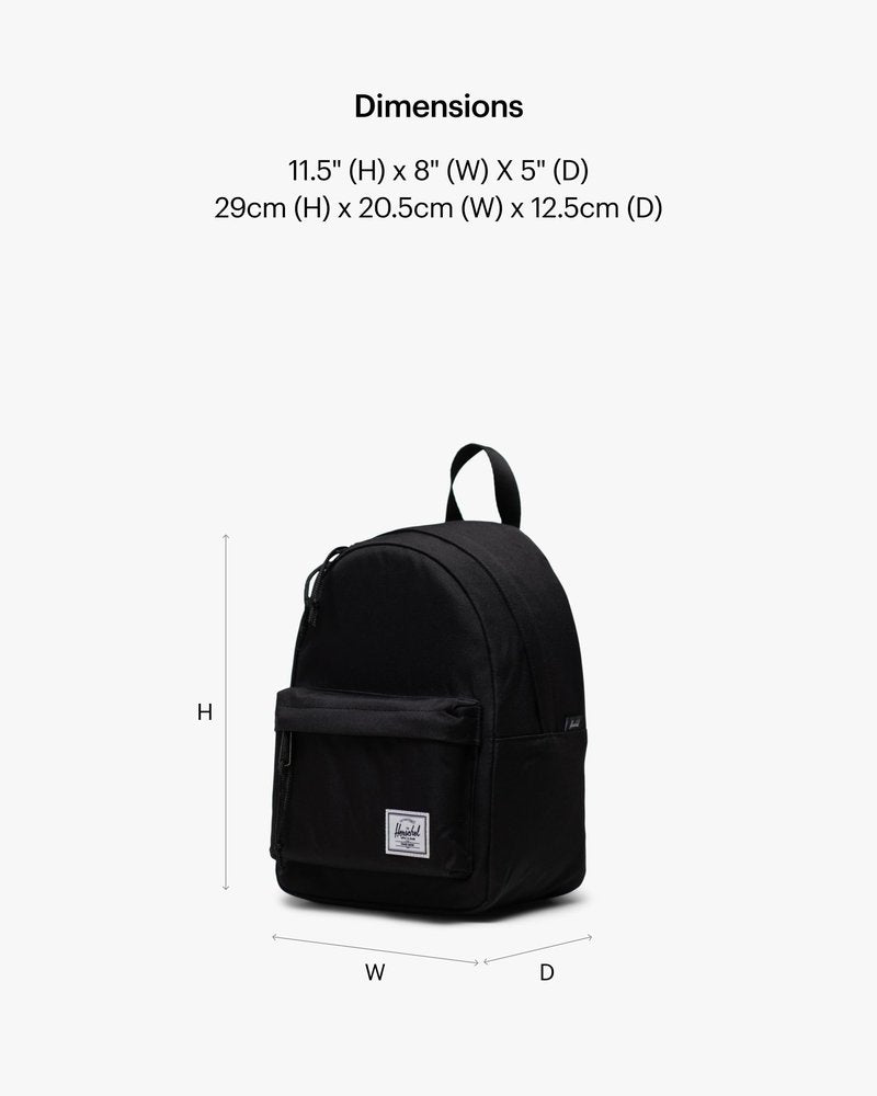 Herschel Classic Backpack, Black,Mod Mini - 6.5L