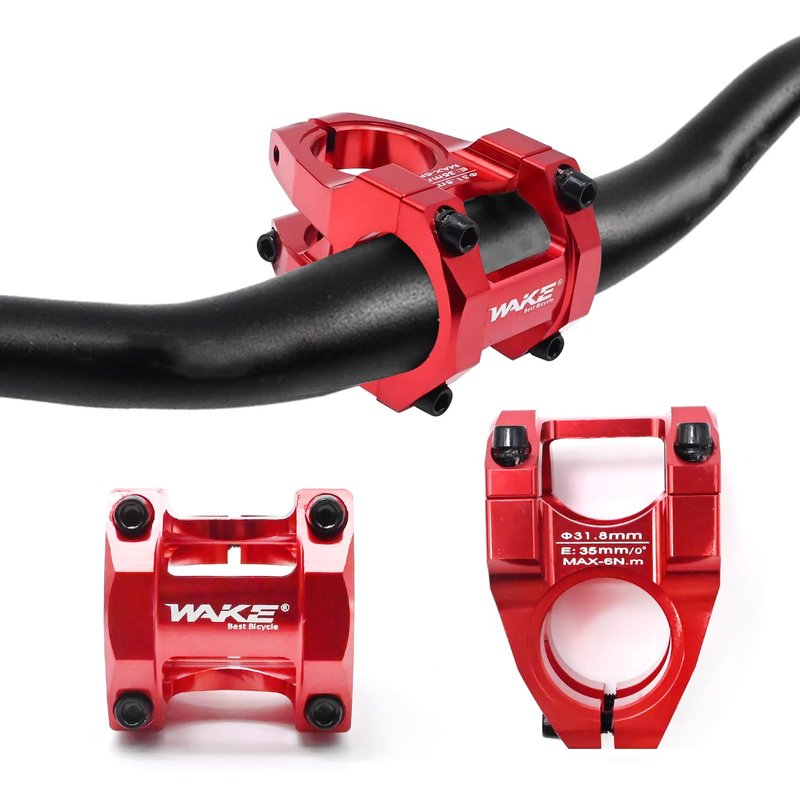 Anxingo Stem 35mm Short Riser Handlebar Aluminum Alloy 31.8 * 28.6mm for MTB Mountain Bike Road Bike Stem Bicycle Stem BMX Stem (Red)
