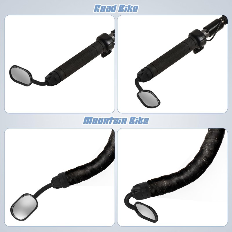 Bike Mirror Handlebar Mount,Bike Bar End Mirror, HD Convex Bicycle Rearview Mirror with Adjustable Viewing Angle (2)