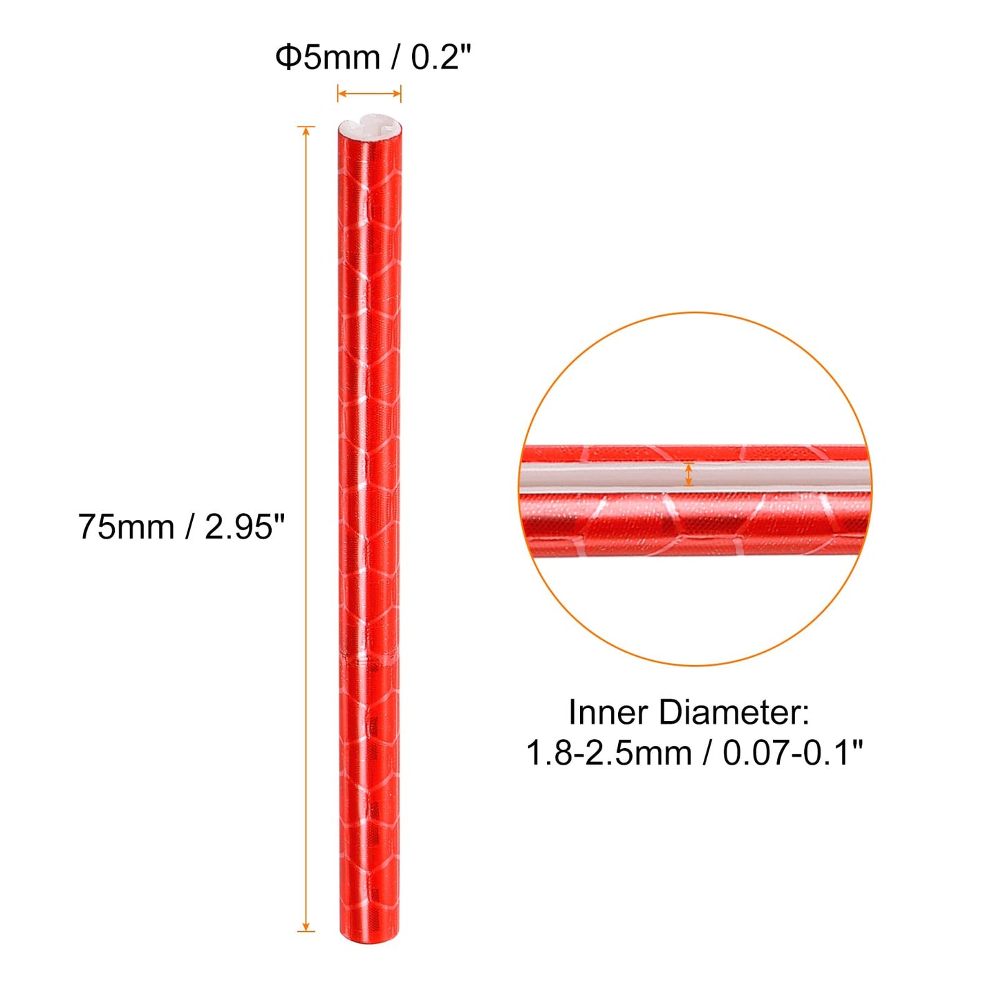 HARFINGTON 12pcs Bike Reflective Spoke Skins 0.2" Plastic Bicycle Spoke Reflectors Spoke Covers Trim Wrap Wheel 360°Visibility for Road Mountain Bike Motorcycles Decoration, Red
