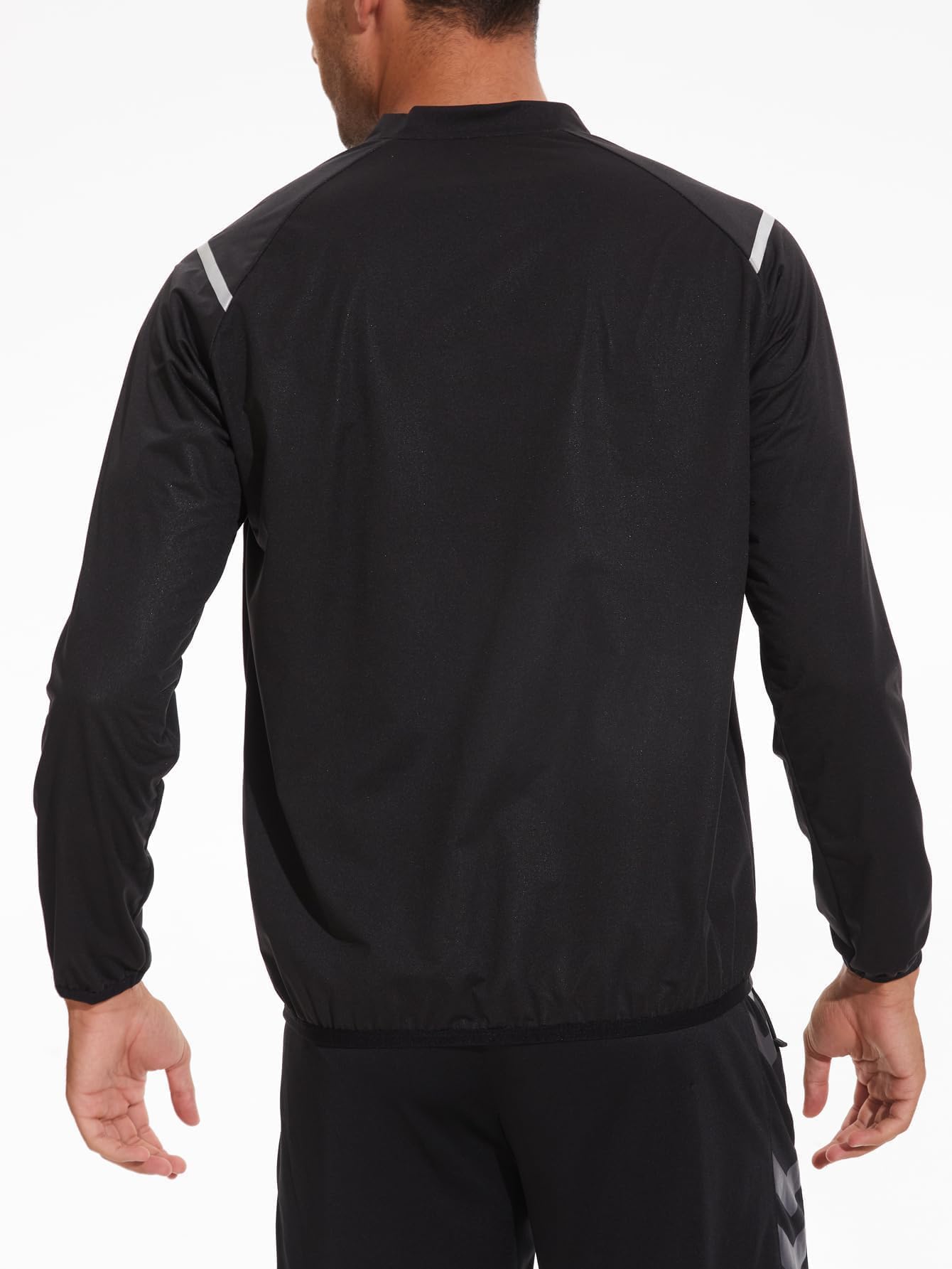 Clevvets Sauna Jacket for Men Long Sleeve Zipper Workout Lightweight Men Sweat Jacket Gym Exercise Fitness Running