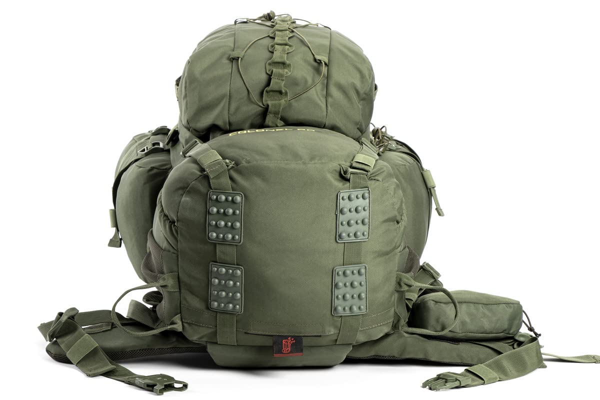 TriPole Colonel 80 litres Internal Frame Rucksack + Detachable Day Pack, Rain Cover, Army Green