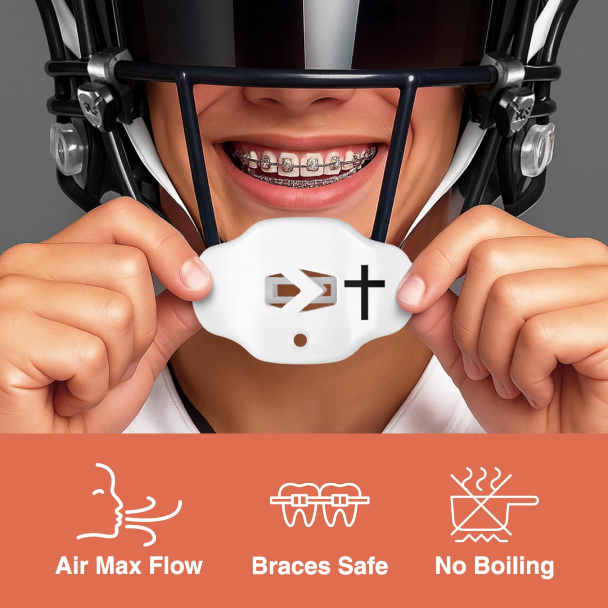 Football Mouth Guard – Lip Guard Football Mouthpiece with Strap – Breathable, Comfortable – Sleefs