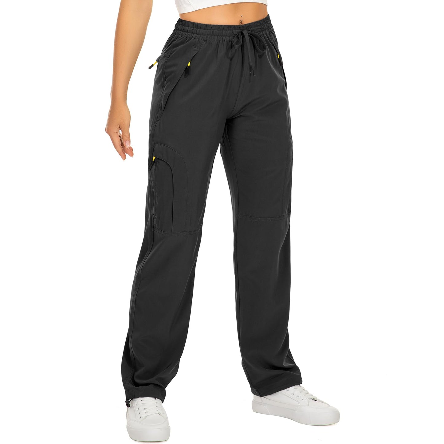 Toomett Women's Hiking Cargo Pants Quick Dry UPF50+ Outdoor Pants for Women Fishing Safari Travel Stretchy Pants with Pockets,6608,Black,XX-L
