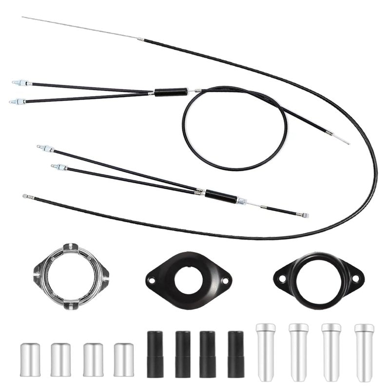 HUAREW BMX Bike Gyro Brake Cables Front + Rear (Upper + Lower) with Spinner Rotor Complete Set, BMX Bicycle Brake Lines Set for Most Gyro Systems and 20"Bikes