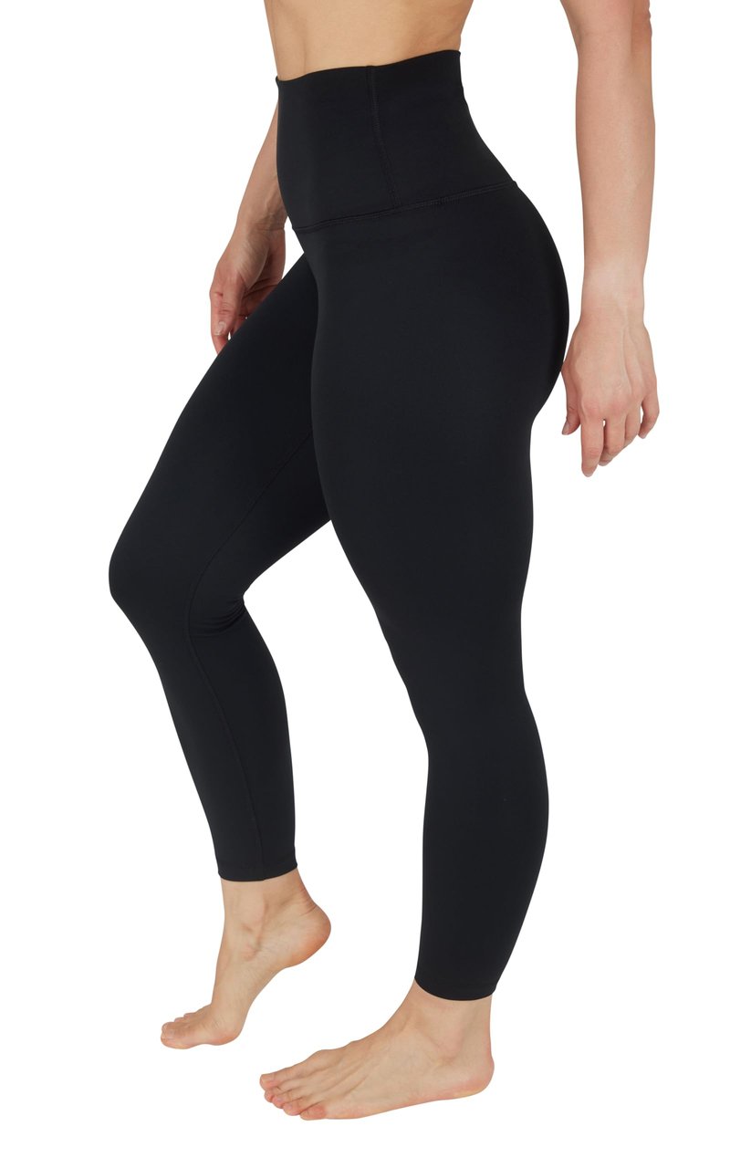 90 Degree By Reflex Womens Workout Pants High Waist Yoga 7/8 Legging - Absolute Black - Small