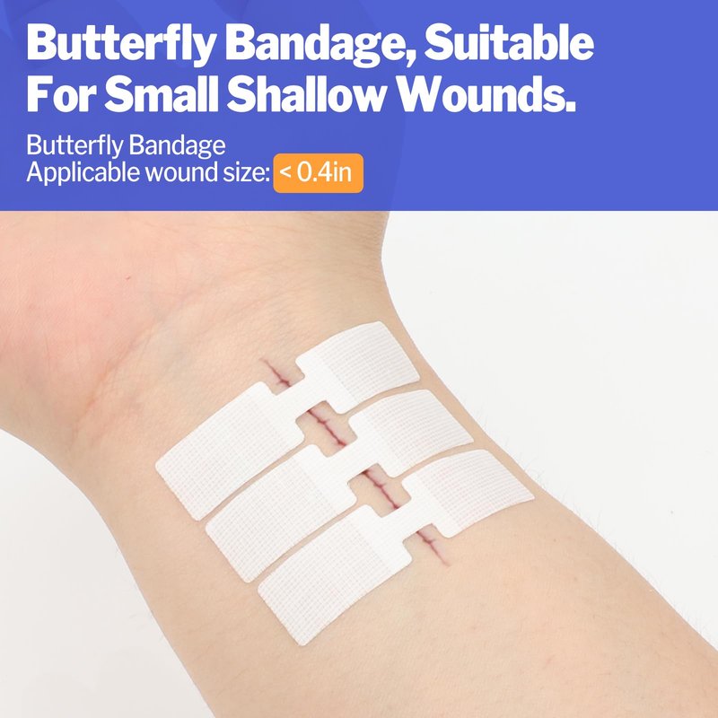 Butterfly Bandages, 28 Pack Wound Closure Strips, Repair Wounds Without Stitches