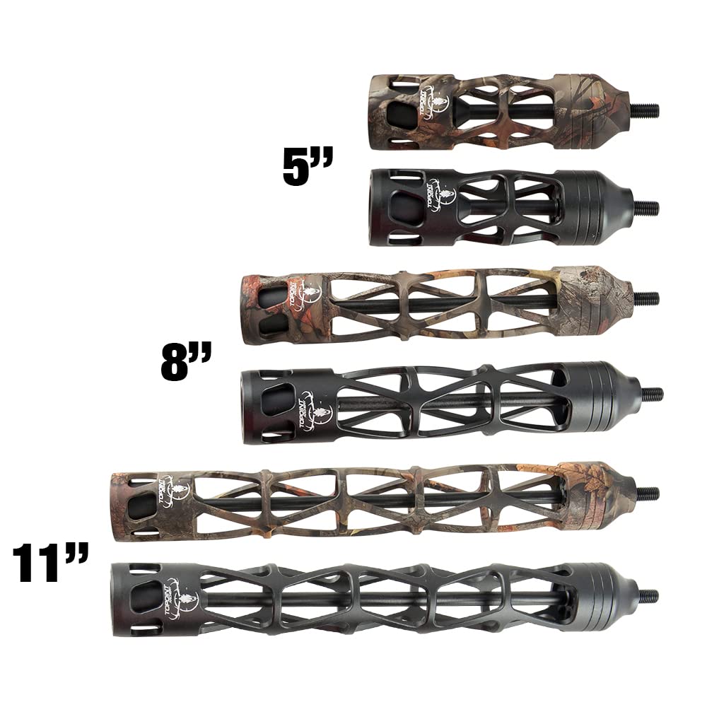 ZSHJGJR Archery Bow Stabilizer Aluminum Alloy, Shock Absorber, 5 Inch 8 Inch 11 Inch, Bow Stabilizer Vibration Damper, All-CNC Aluminum Machined for Compound Bow Accessories (Camo, 11 Inch)