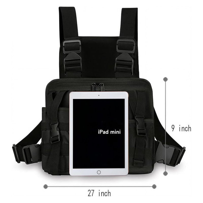 LUITON Radio Chest Harness with Reflective Strips Shoulder Holster Radio Vest Holder Two Way Radio Vest Rig Walkie Talkie Case