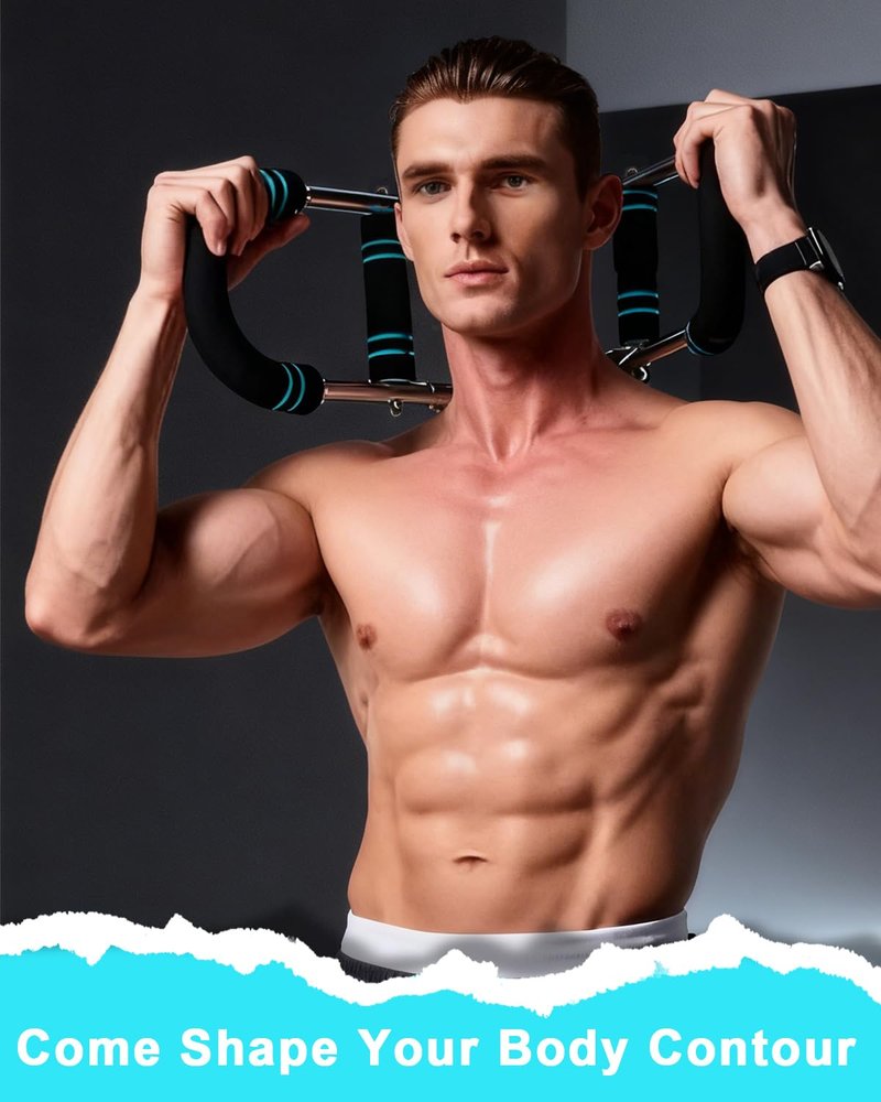 GVUHR Adjustable Arm Trainer for Men - 5 Resistance Levels Twister Arm Trainer with Anti-Slip Grip - Chest Workout Equipment and Forearm Exerciser -60LB-120LB(Blue)