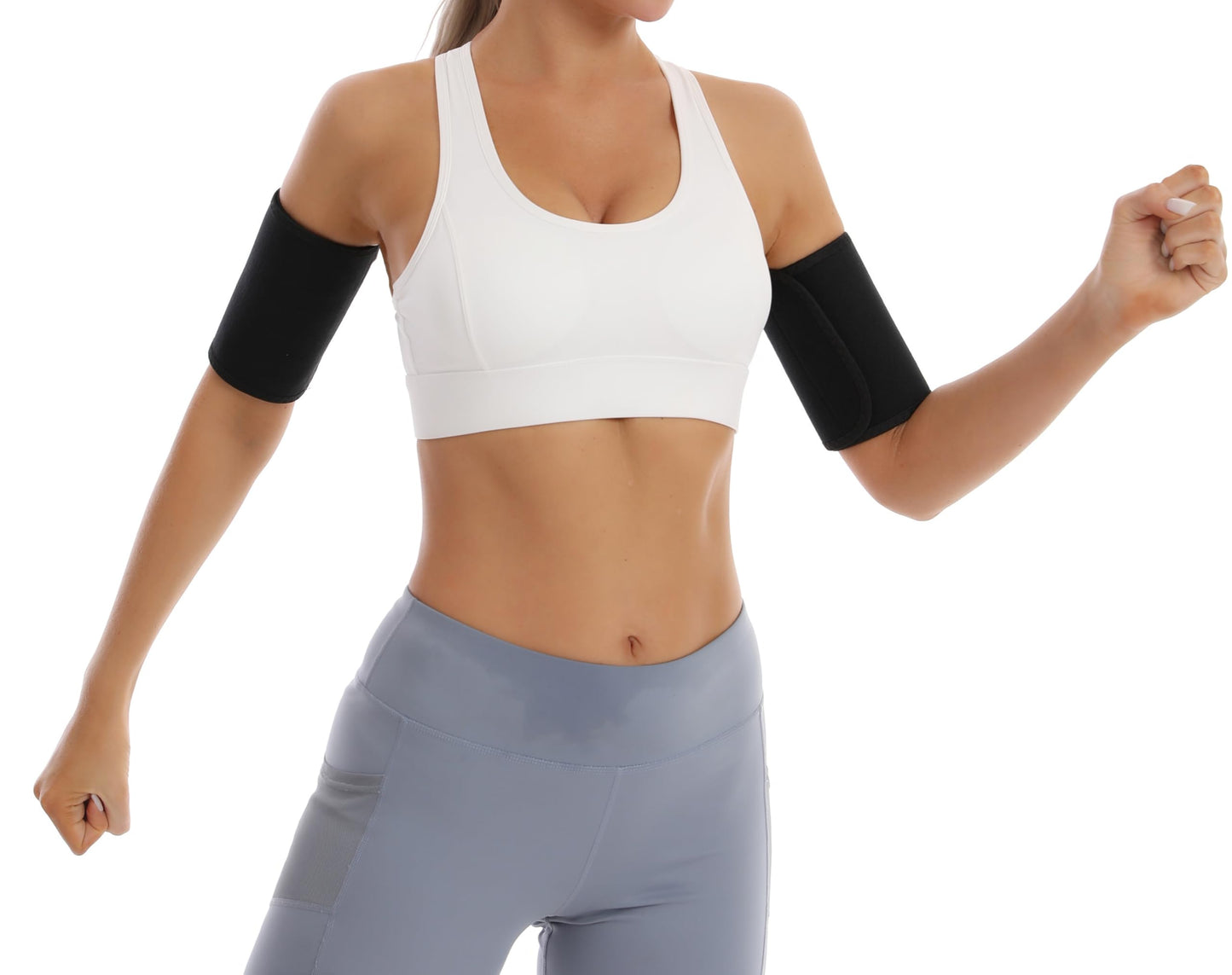 Dokelovy Sauna Arm Sleeves for Women & Men, Adjustable Sweat Arm Trimmer Toning Bands Arm Fat Reducer for Workout Gym 2-Pack