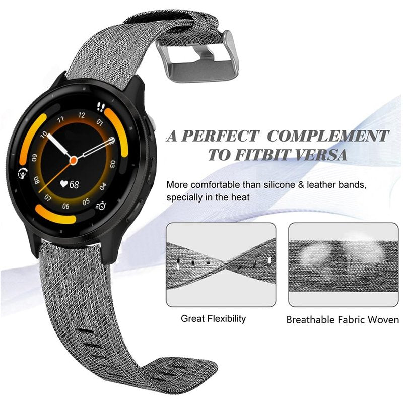 Compatible for Garmin Venu 3 Band, Lamshaw Quick Release 22mm Breathable Nylon Woven Fabric Replacement Accessory Strap Compatible with Garmin Venu 3/Venu 2/Forerunner 255/Forerunner 255 Music/Forerunner 265/Forerunner 745/vivoactive 4/First Avenger/Darth
