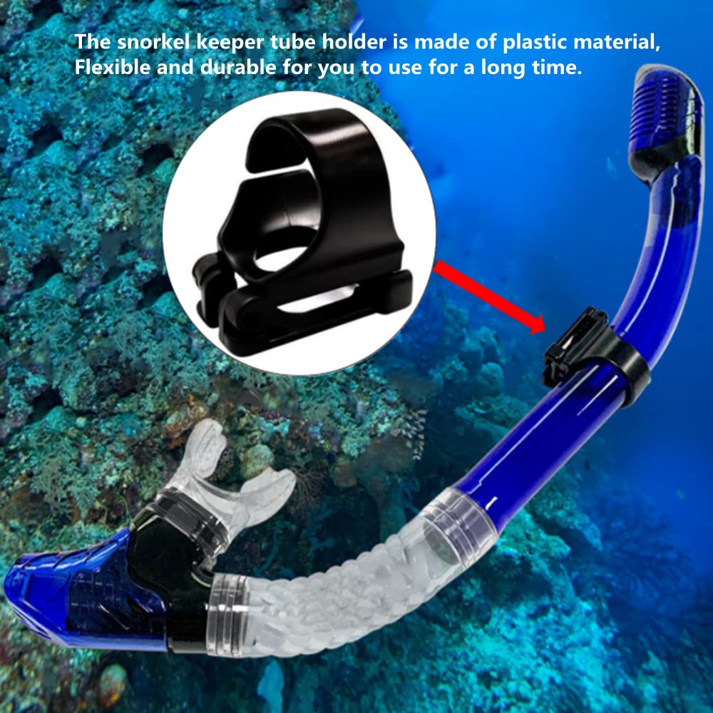 8 Pack Scuba Dive Universal Plastic Clip Snorkel Keeper Tube Holder, Scuba Diving Dive Snorkeling Silicone Snorkel Mask Strap Keeper Holder Clip Retainer Attachment Gear Spare Part Accessories