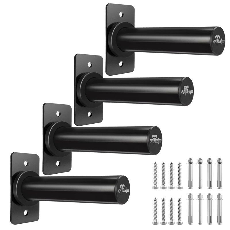 BRTGYM Wall Mounted Weight Plate Holder, Fit 2inch Olympic Weight Plates, Max Weight Capacity 275 lb, Heavy Iron Construction, Mounting Hardware Included