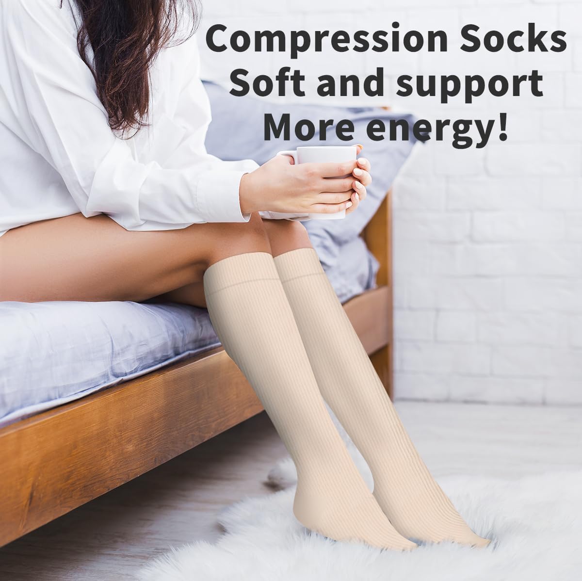 Copper Compression Socks for Men & Women - 6 Pairs for Running, Athletic Support & Travel
