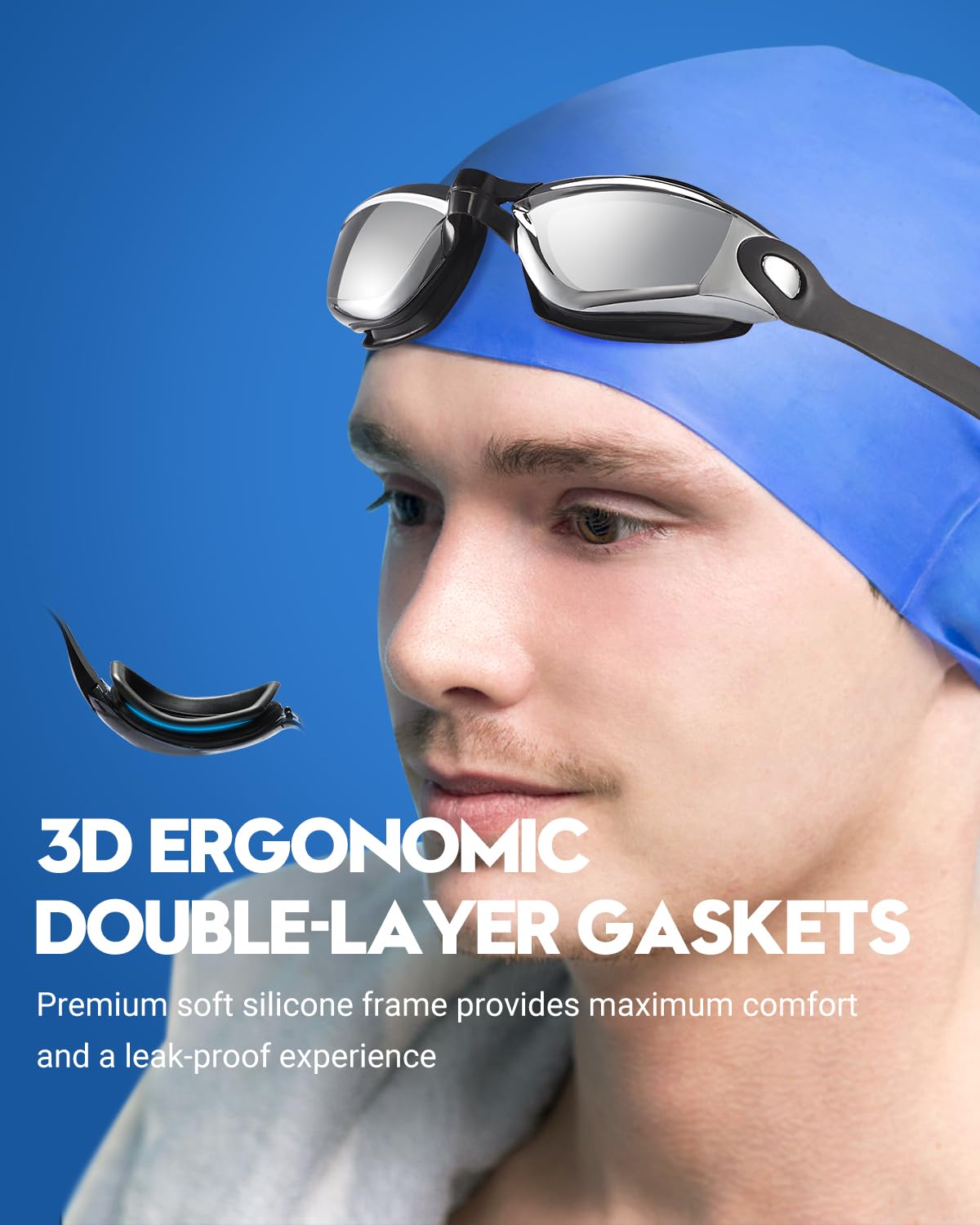 Vorshape Swim Goggles Pack of 2 Swimming Goggle No Leaking Adult Men Women Youth