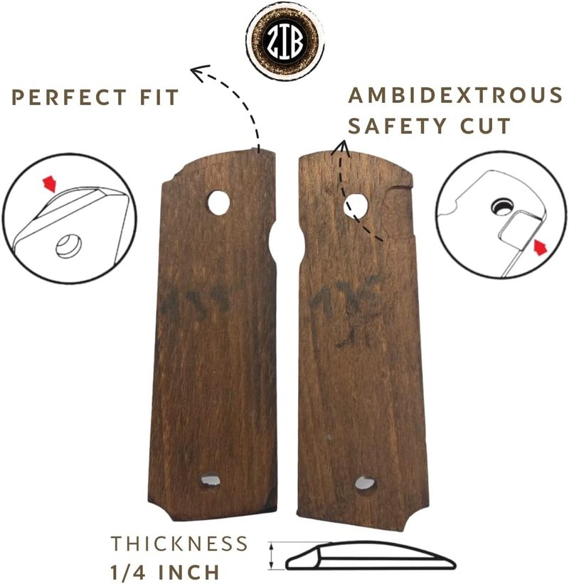 1911 Full Size Wooden Handgun Grips with Bible Verses - Fits Most 1911 Models | Durable & Stylish