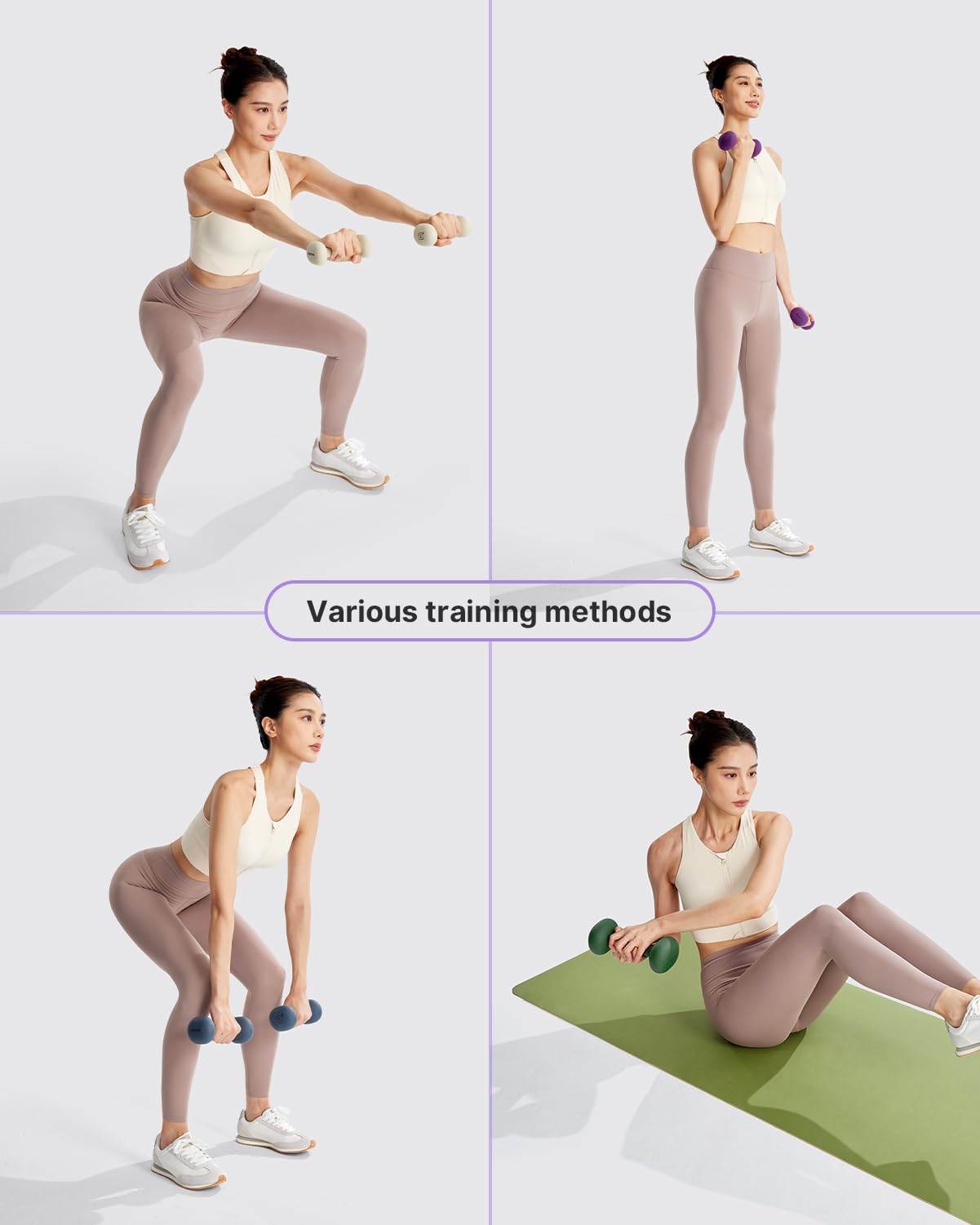 YOTTOY Weights Dumbbells Set for Women,3 Pound Dumbbells Set of 2, Non-Slip Hand Weights for Home Workouts, Portable Strength Training Neoprene dumbbells (White, 3LB-Pair)