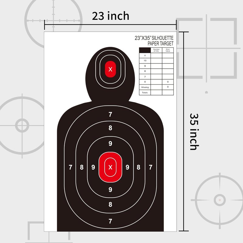Shooting Targets - 23x35 Inch Paper Silhouette for Indoor/Outdoor Use | Compatible with Handguns, Rifles, Airguns