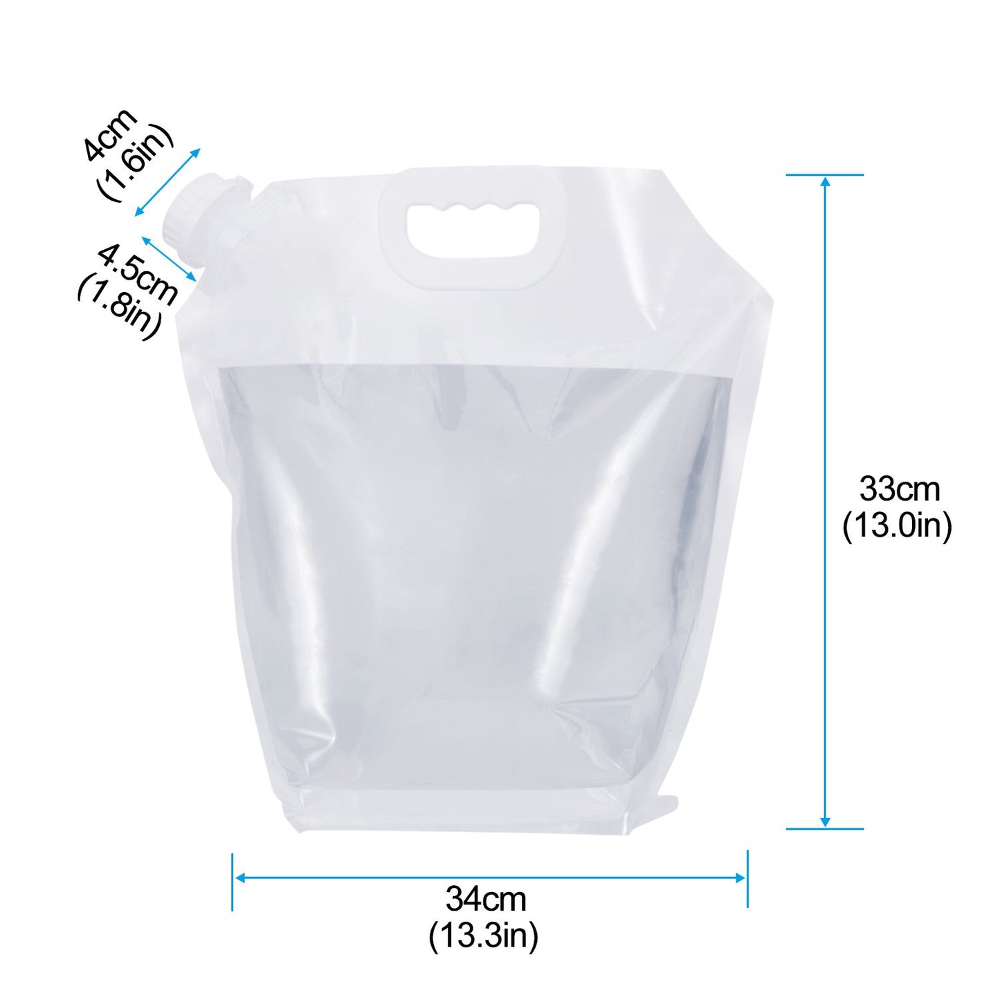 Collapsible Water Tank Container 4 Pack 5L BPA Free Plastic Water Carrier Portable Water Tank Lightweight Space-Saving Outdoor Folding Water Bag for Sport Hiking Camping Riding Mountaineer-Clear