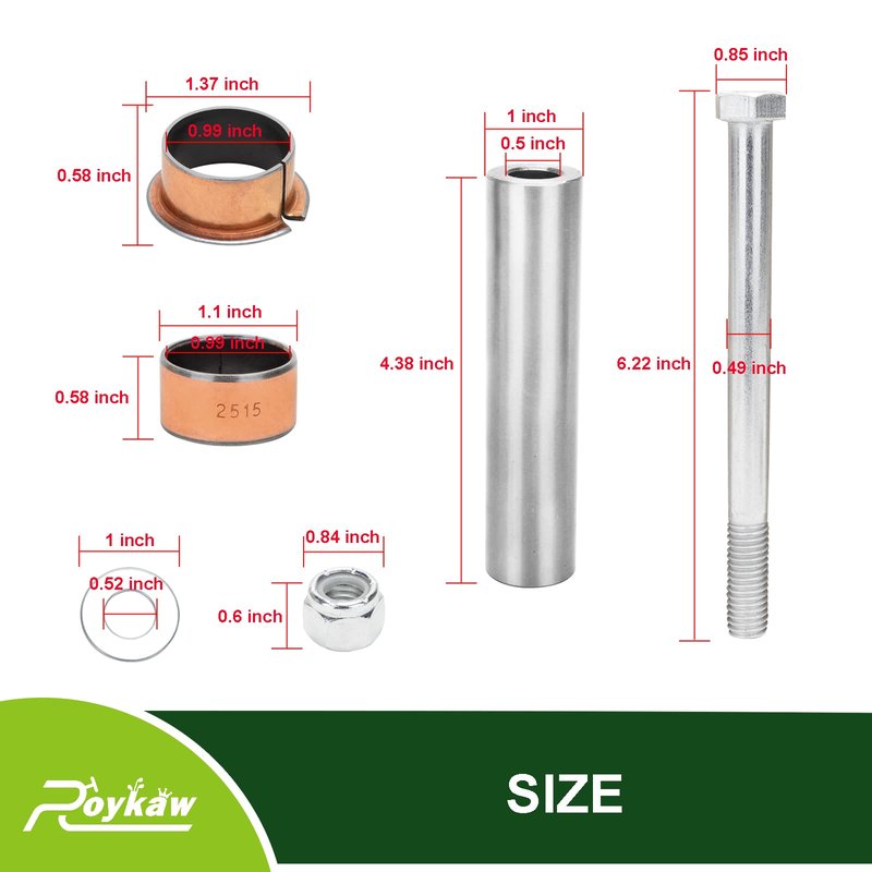 Roykaw EZGO TXT/PDS Kingpin Spindle Bushing Kit for 2001-Up Golf Cart Models, Replaces OEM # 70648-G01, 70745-G01, 614034