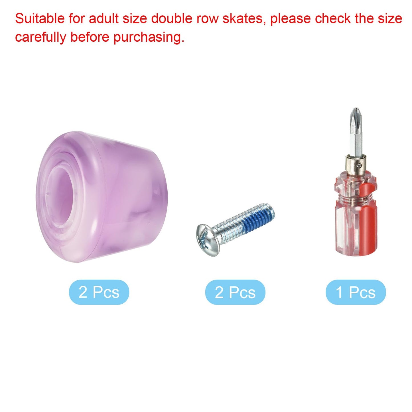 PATIKIL Roller Skate Toe Stops with Screwdriver, 1 Pair 82A Rubber Brake Stoppers Block for Roller Skate Accessories Replacement, Mixed Purple White