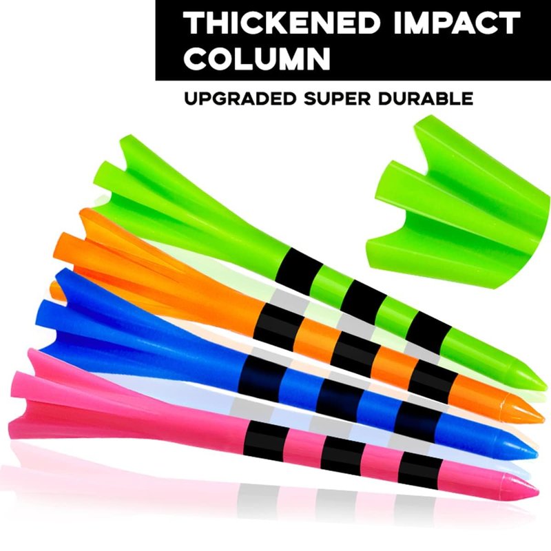 HUAEN Plastic Tees 120 Pack,3-1/4 INCH Unbreakable Long Blue Tees with 20 Short Golf Tee Bulk,Low Friction and Resistance