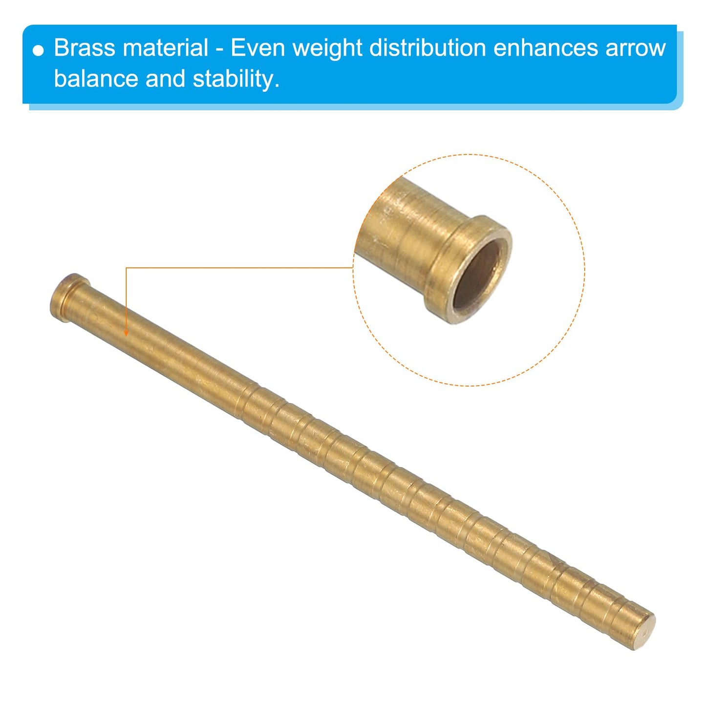PATIKIL 350 Grain Archery Arrow Brass Insert, 9 Packs Insert Screw Copper Brass Arrow for .244/6.2mm Carbon Arrows