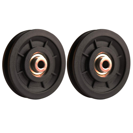 LFJ 90mm/3.5" Nylon Bearing Pulley Wheel Replacement for Gym Equipment Part Cable Machine (2 PCS)