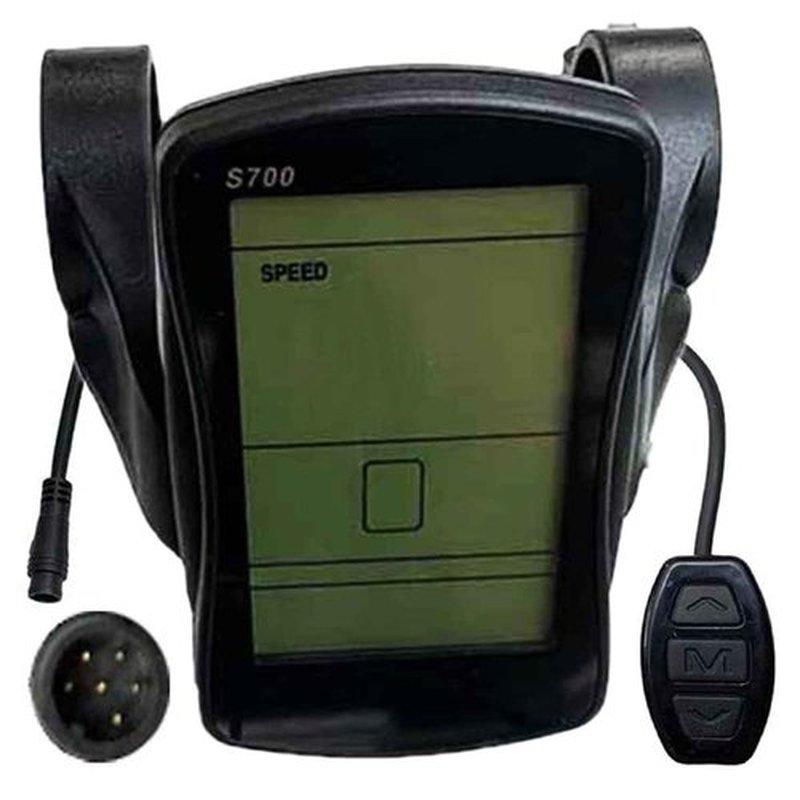 NULKOMMA S700 Electric Bike LCD Display Meter E-Bike Display Screen 36V/48V Electric Bike Computer Conversion Accessories for Electric Scooter (6-pin-Male Plug)