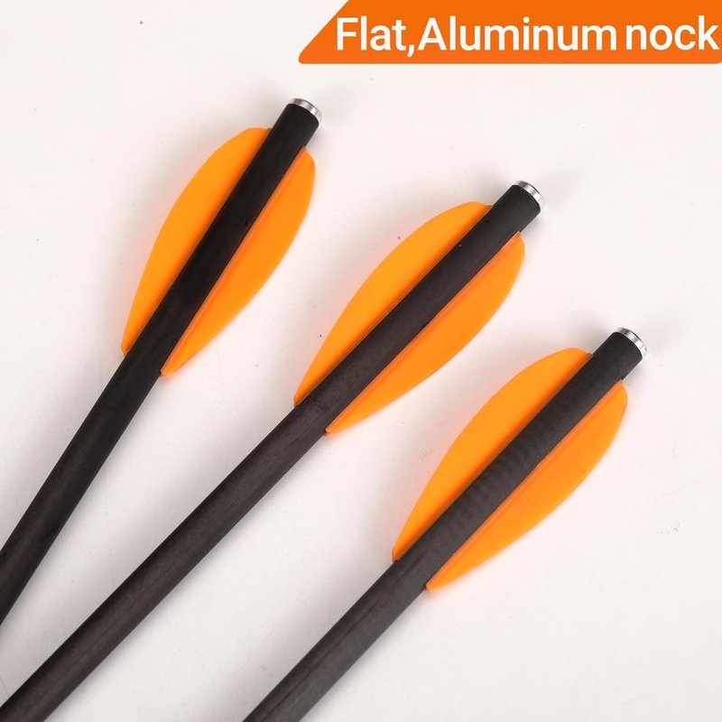 Mini Crossbow Arrows - 6.3" Carbon Pistol Bolts with Broadhead Tips | Perfect for 50-110lbs Crossbows