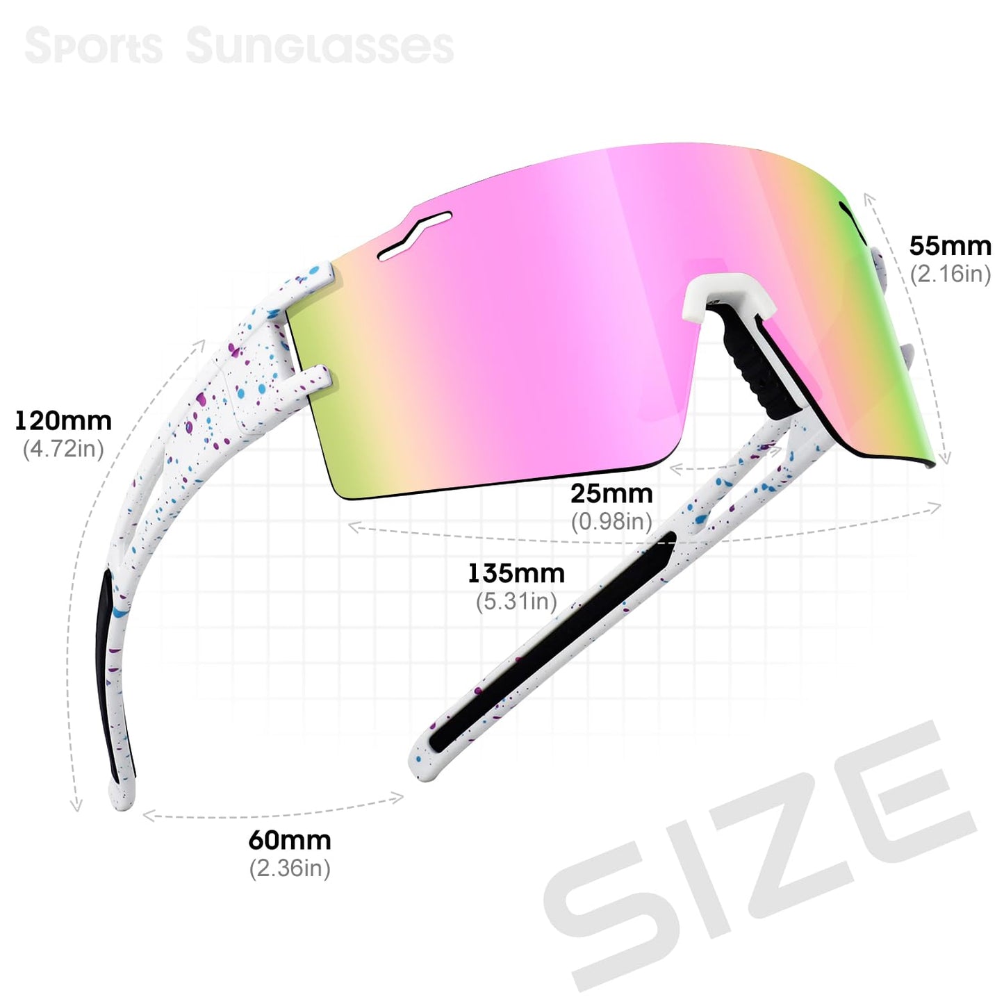 SPOSUNE Youth Baseball Sunglasses 3PACK Kids Sunglasses for 6-16 Boys Girls UV400 Protection Softball Cycling Glasses