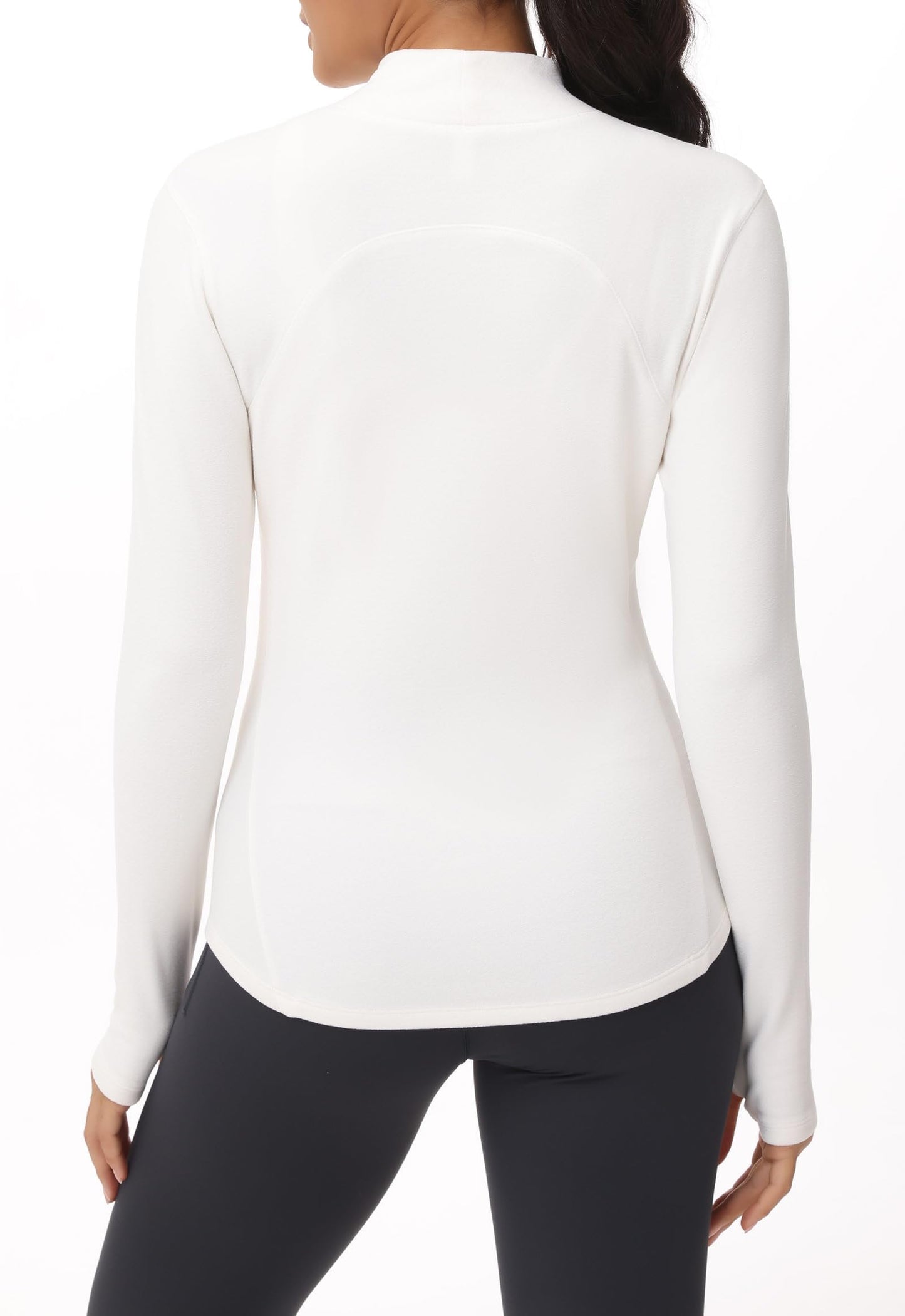 THE GYM PEOPLE Fleece Mock Turtleneck Base Layer Shirt Thermal Workout Tops