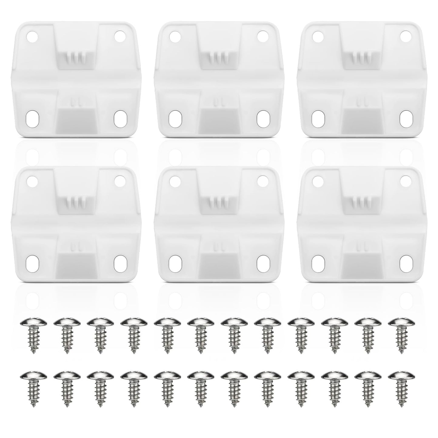 Cooler Hinges with Screws Set - Compatible with Coleman Camping Coolers Plastic Hinges, 6 Pack Ice Chest Coolers Hinges with 24 Pcs Screws