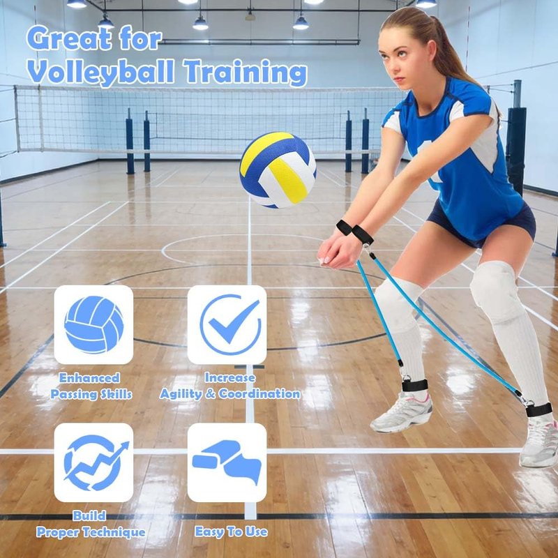 ENERACES Volleyball Passing Trainer with Resistance Bands – Volleyball Passing Bands & Arm Bands Set for Volleyball Practice, Agility, Serving, Arm Swing & Pass Training