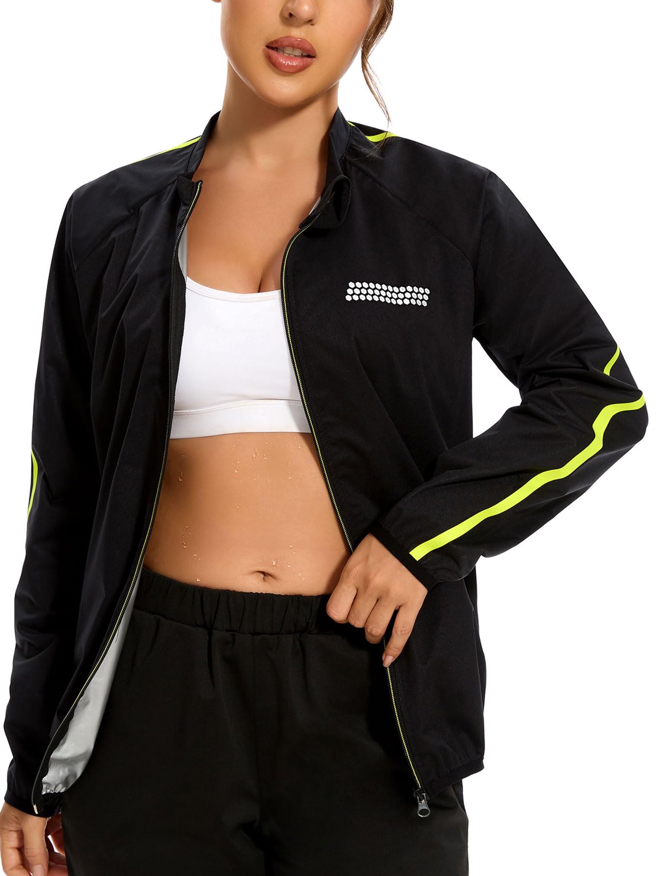SEXYWG Sauna Jacket for Women Long Sleeve Sauna Suit Sweat Workout Top