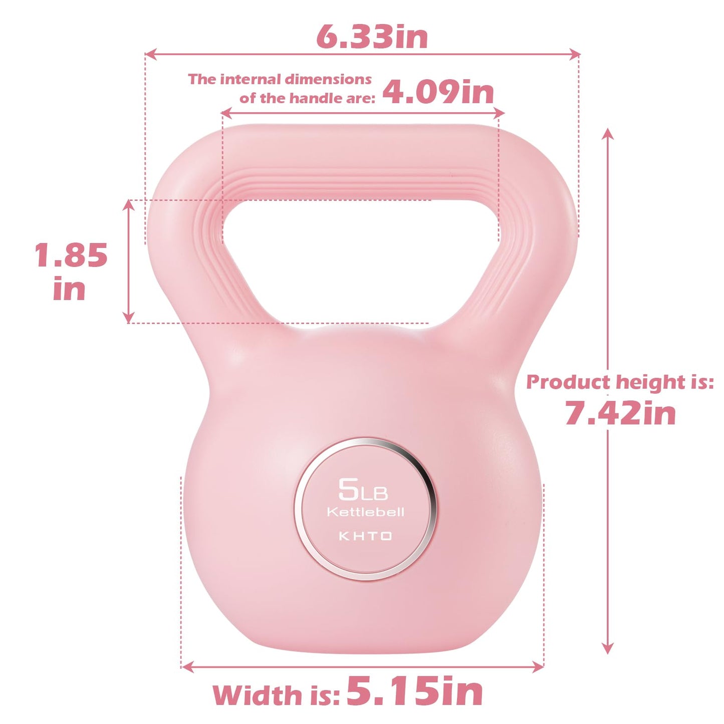 KHTO Kettlebells Fitness Exercise-Pink Strength Training Kettlebell Sets,Dumbbell Weights for Home Gym Equipment(5LB)