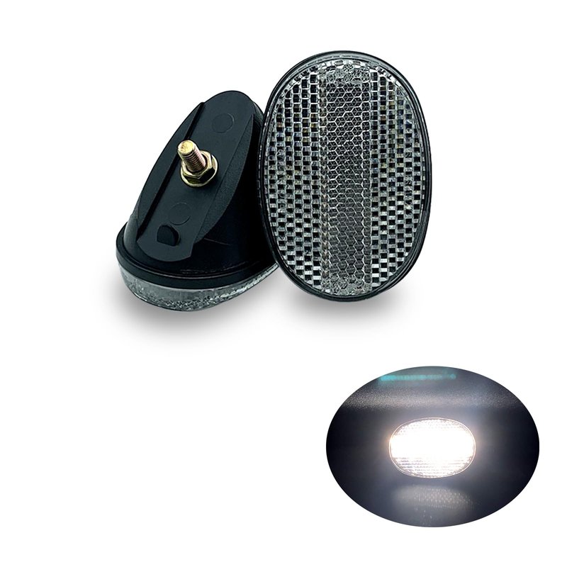 MGMSINYO Rear Fender Reflector Bicycle Accessory Bike Part Oval Mugguard Safety Warning Night Riding One Screw White 1pcs
