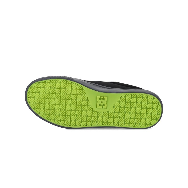 DC Men's Anvil Casual Skate Sneaker, Black/Lime, 11.5