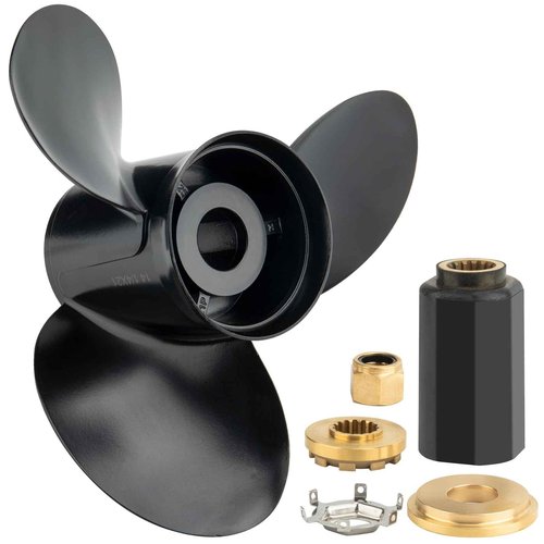 Qiclear 14.25 x 21 Pitch | 48-832832A45 (Upgrade Rubber Hub Kits Included) OEM Aluminum Outboard Propeller fit Mercury/Mariner 135-300HP,Mercruiser Sterndruves, Alpha,Bravo One, 15 Spline Tooth, Rh