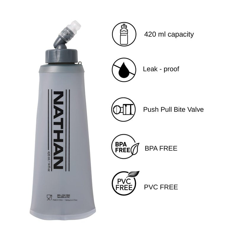 Nathan QuickStart 3.0 Hydration Pack with 2 14oz Soft Flask, for Running Vest, Hiking, Walking, Marathon, Obstacle Course Run, Race