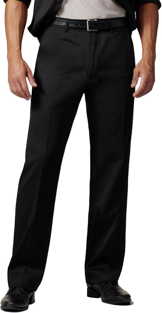 Men's Hidden Expandable Waist Dress Pants - Premium Stretch Texture for Work & Weekend | Comfortable Fit