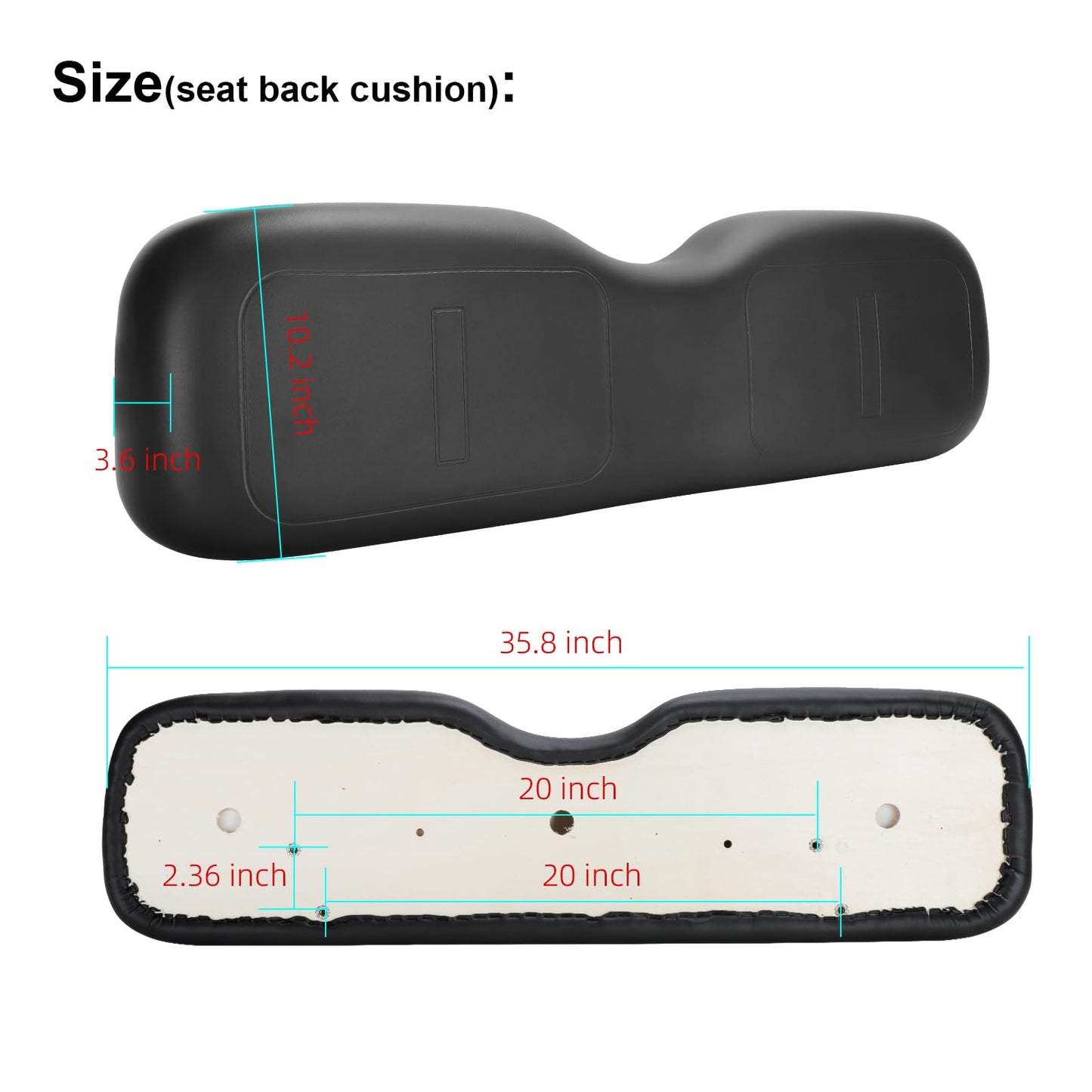 Roykaw Golf Cart Front Seat Back Cushion Assembly for EZGO TXT 1994-2013 Gas & Electric Vehicles, EZGO Seat Cushion Replacement, OEM# 71751-G01, 71751-G03, 71751-G04