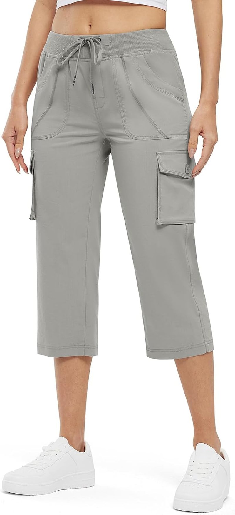 Women's Cargo Capris - Lightweight Summer Hiking Pants with 6 Pockets | Casual Cropped Style