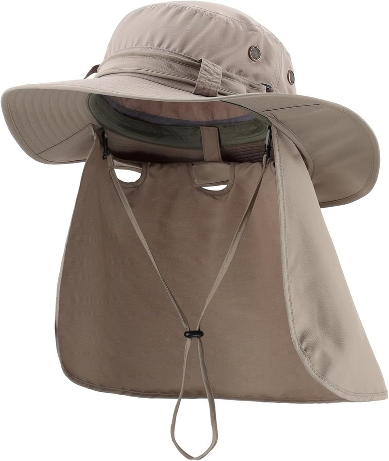 Men's UPF 50 Sun Hat with Neck Flap | Quick-Dry UV Protection Fishing Cap for Women - Wide Brim Beach & Garden