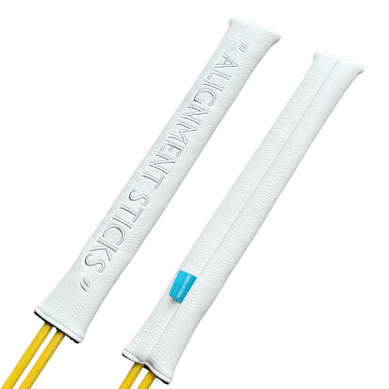 Alignment Stick Headcover Golf Alignment Stick Cover Headcover Holder 13in Hold at Least 2 Sticks - White Soft Synthetic Leather Well Made