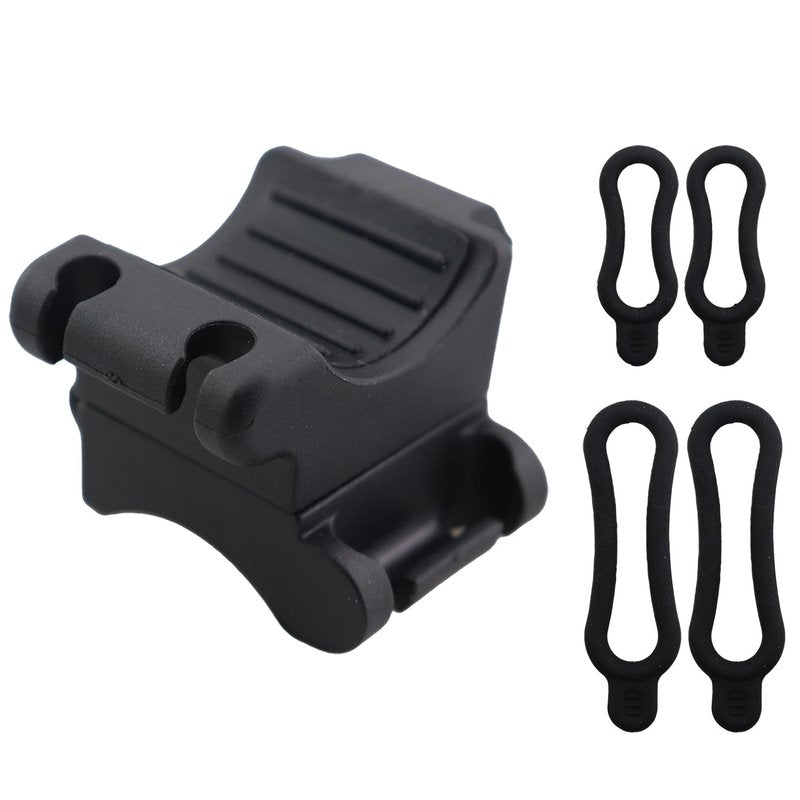 CTWHA 360 Degree Rotation Thickened Non Slip Black Universal Bicycle Flashlight Holder Height 39mm ABS Silicone Lighting Bracket Accessories