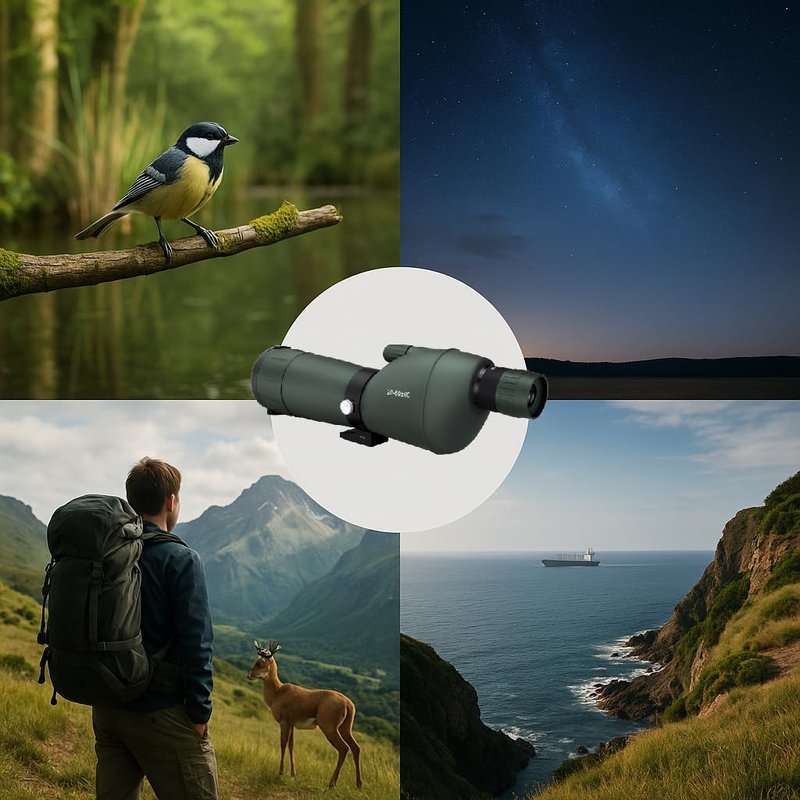 BARSKA 20-60x60mm Colorado Zoom Straight Spotting Scope Waterproof with Flip-Down Lens for Target Shooting Range Hunting Birding