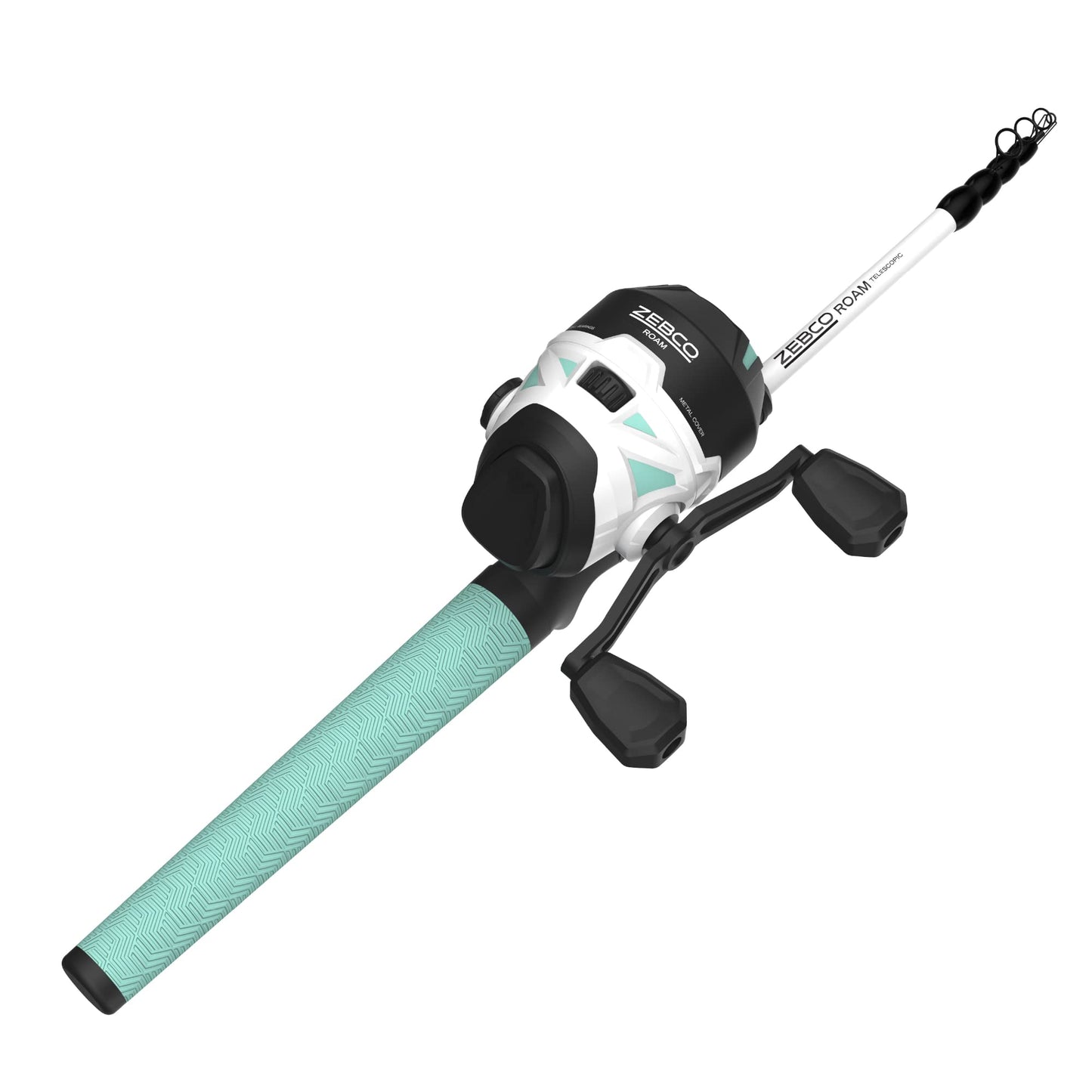 Zebco Roam Spincast Reel and Telescopic Fishing Rod Combo, Extendable 18.5-Inch to 6-Foot Telescopic Fishing Pole with ComfortGrip Rod Handle, Quickset Anti-Reverse Fishing Reel, Seafoam, 30